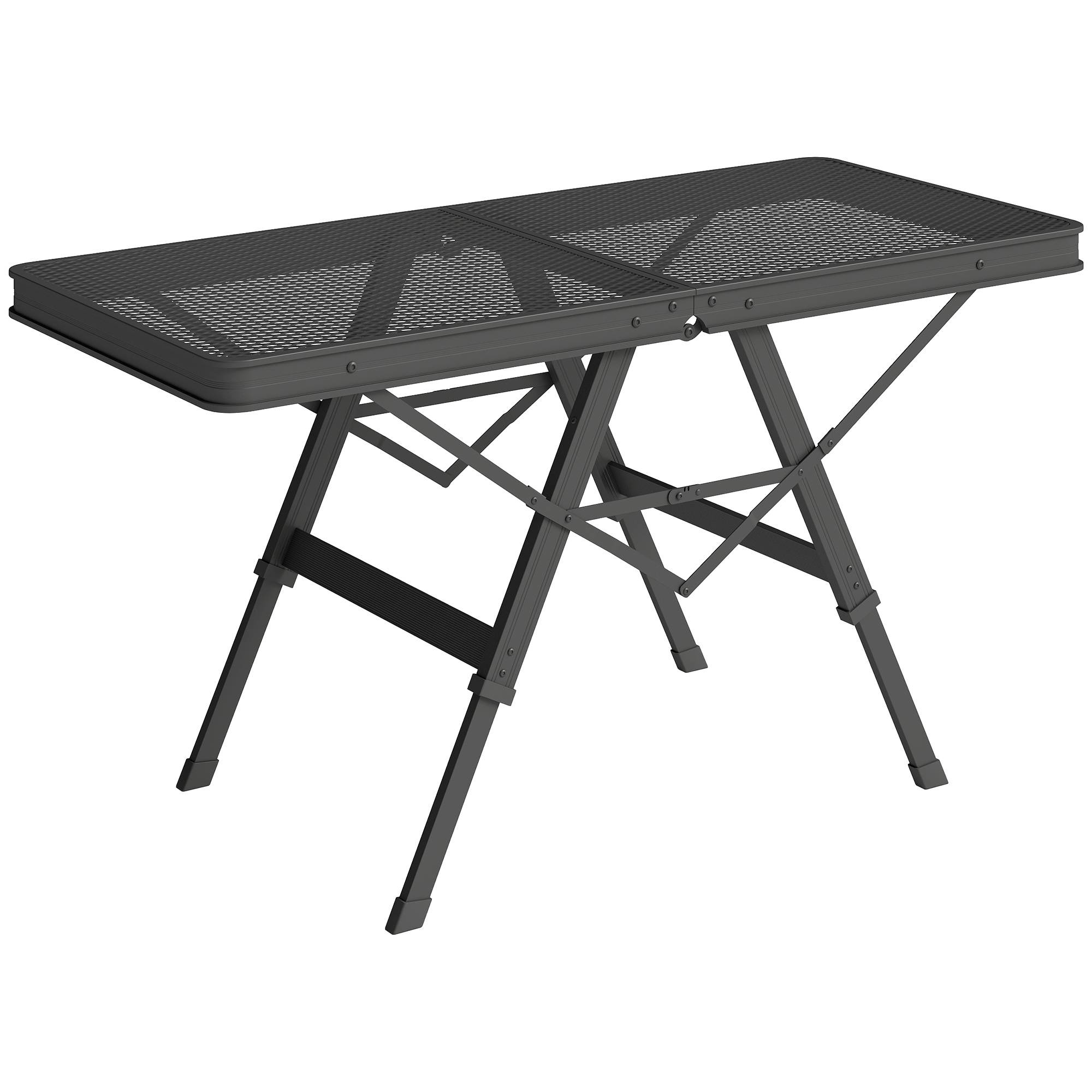 Table de camping pliante aluminium et métal noir 90 x 40.5 x 58 cm - PANGIVO - Image 1