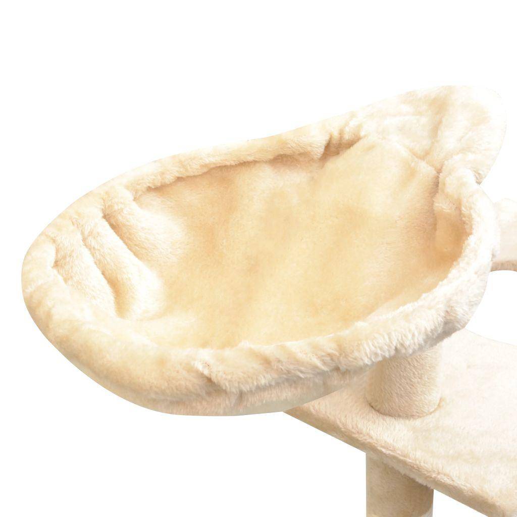 Helloshop26 - Arbre à chat griffoir grattoir niche jouet animaux peluché en sisal 150 cm beige - Image 5