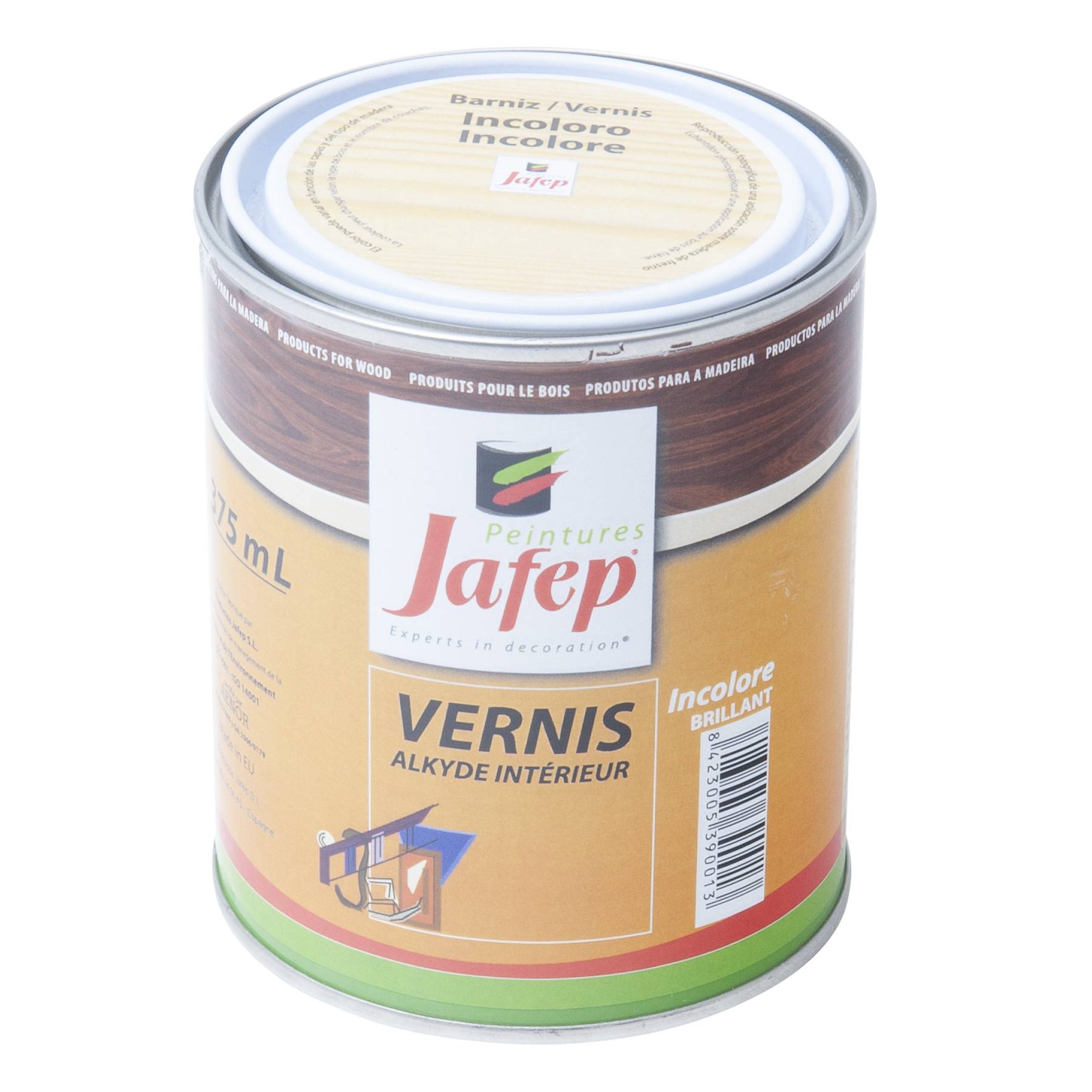 Vernis synthétique brillant incolore Jafep - 375 ml - Image 1