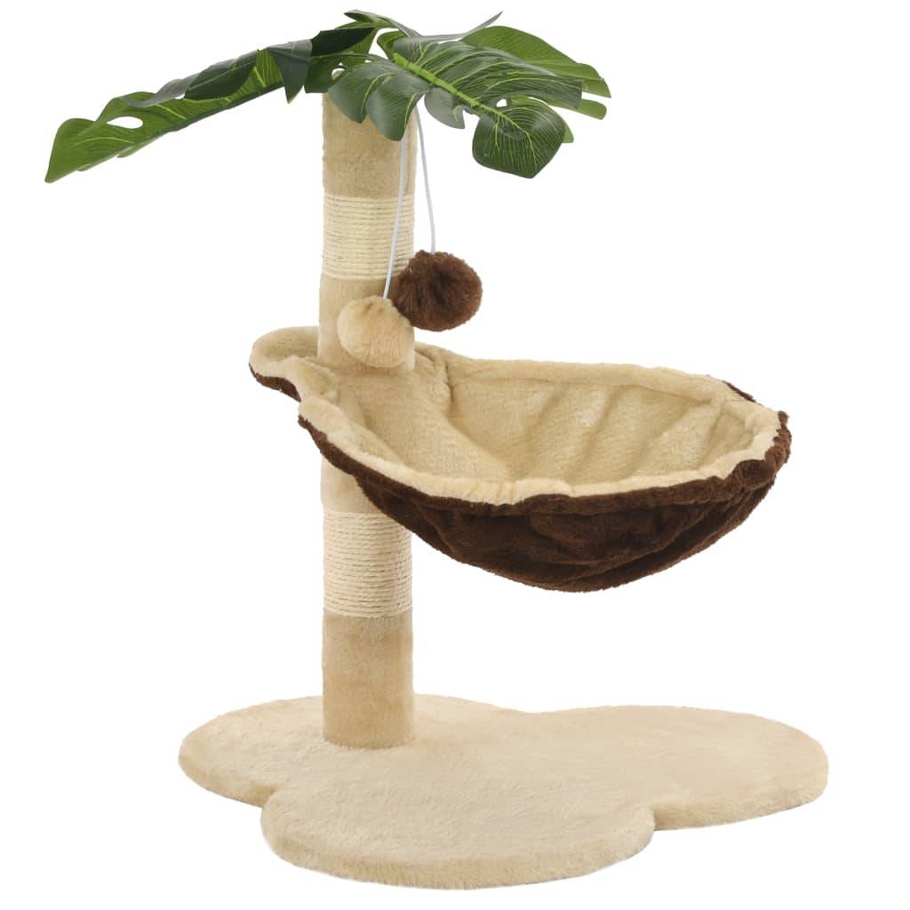 Arbre à chat sisal et peluche beige et marron 44 x 40 x 50 cm - PANGIVO - Image 4