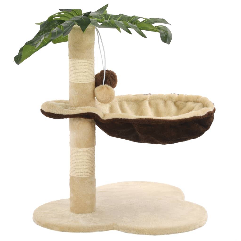 Arbre à chat sisal et peluche beige et marron 44 x 40 x 50 cm - PANGIVO - Image 2
