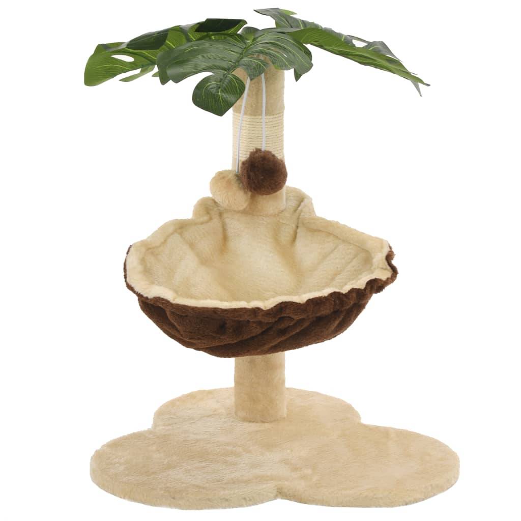 Arbre à chat sisal et peluche beige et marron 44 x 40 x 50 cm - PANGIVO - Image 3