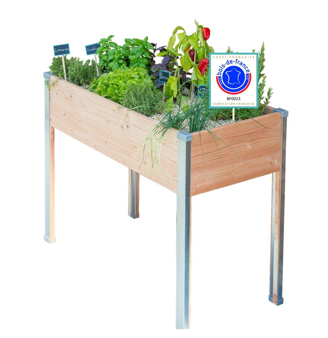 Mon Petit Potager - Bac potager sur pieds Design - Bois Douglas non traité - 100 x 45 x H80cm - mon PETIT POTAGER - Image 1