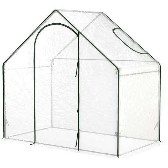 Serre pour Tomates 1,8 x 1 x 1,68 m, Structure en Acier, Bâche Plastique Imperméable, Porte Enroulable - Image 2