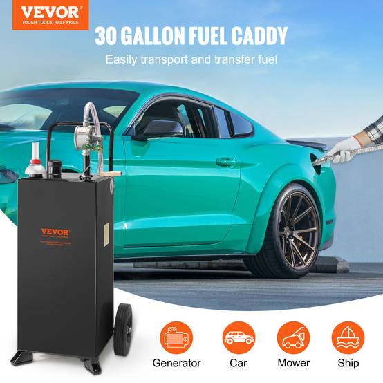 Vevor - VEVOR Chariot essence 30 gallons, pompe manuelle, réservoir carburant. Pour voiture, tondeuse, VTT. - Image 2