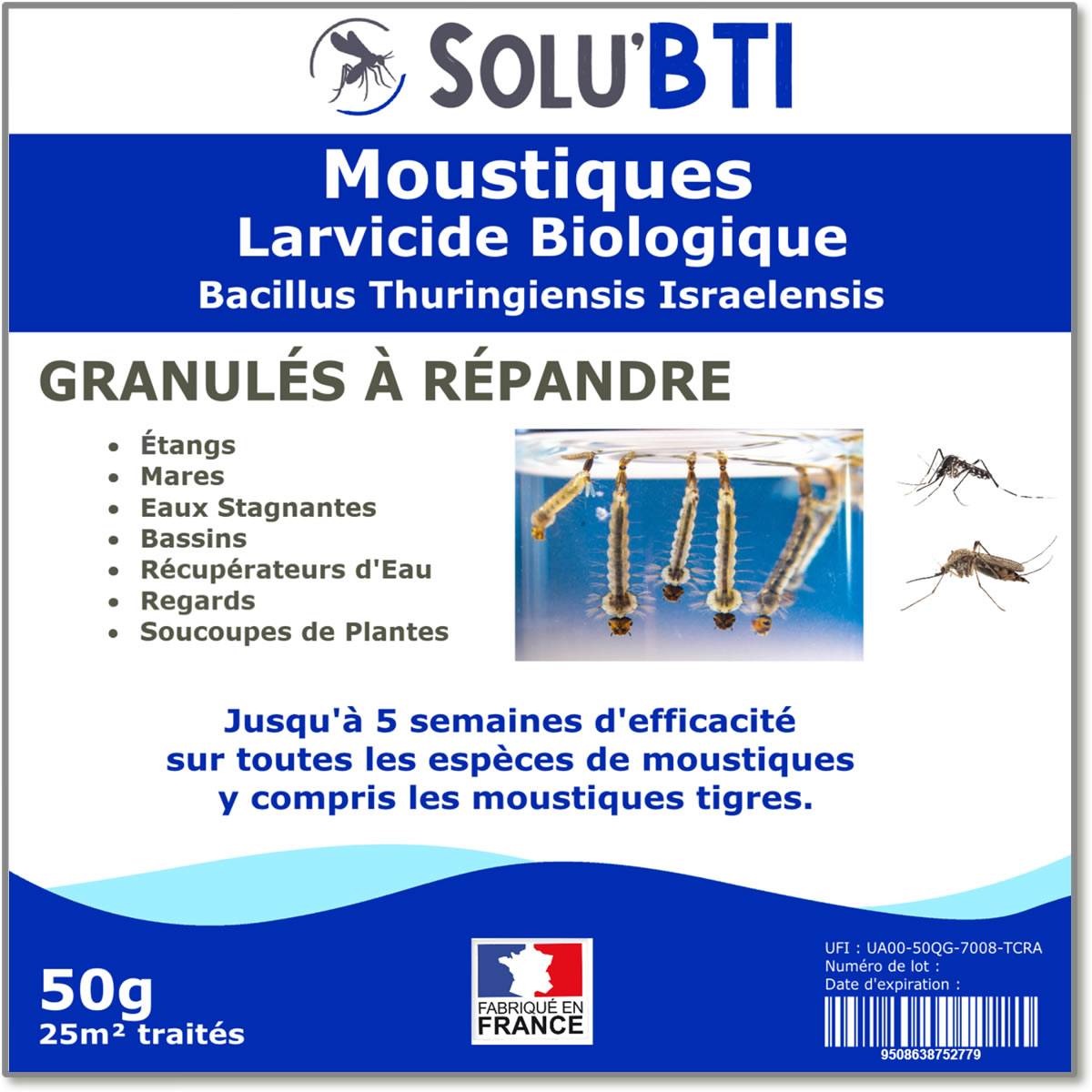 SOLU'BTI - Moustiques - 50 gr de Larvicide Biologique - BTI - Bacillus Thuringiensis - Image 1