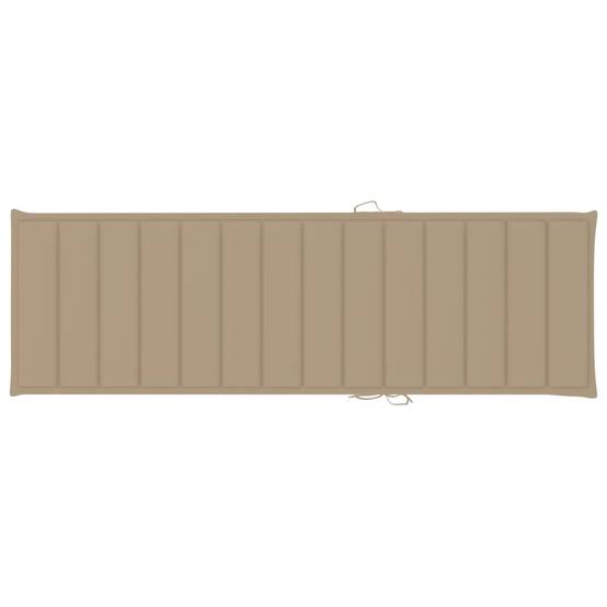 Chaise longue | Transat | Bain de soleil double et coussins beige Bois de pin imprégné - Image 6