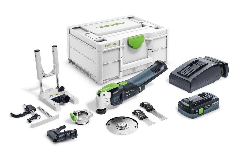 Outil oscillant VECTURO OSC 18 HPC 4,0 EI-Set - FESTOOL - avec 1 batterie 18V 4.0Ah - chargeur - accessoires - Systainer - 576593 - Image 1