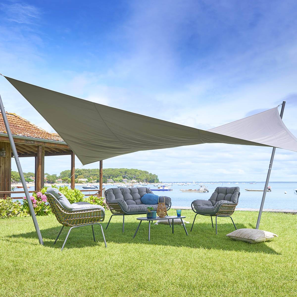 Hesperide - Voile d'ombrage rectangulaire "Shae" noisette 4x3m en polyester Hespéride - Image 1