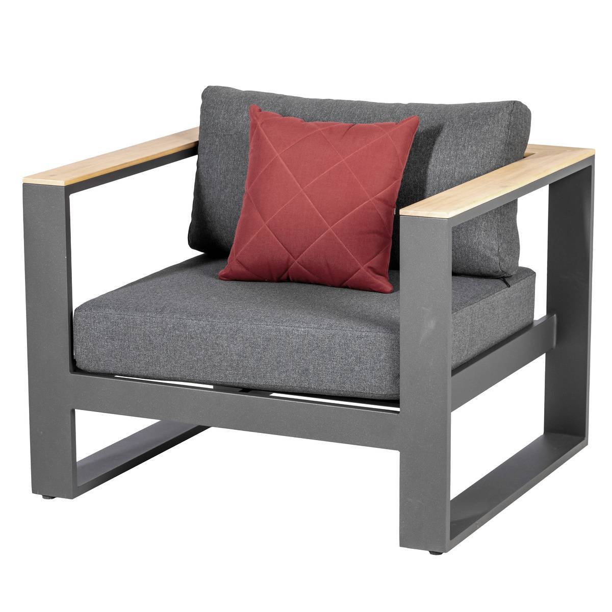 Hesperide - Fauteuil de salon de jardin "Emperia" en aluminium traité époxy et acacia Hespéride - Image 2