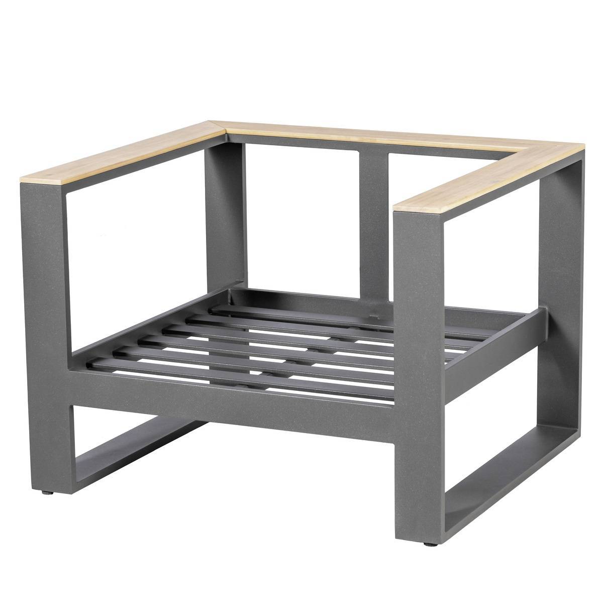 Hesperide - Fauteuil de salon de jardin "Emperia" en aluminium traité époxy et acacia Hespéride - Image 3