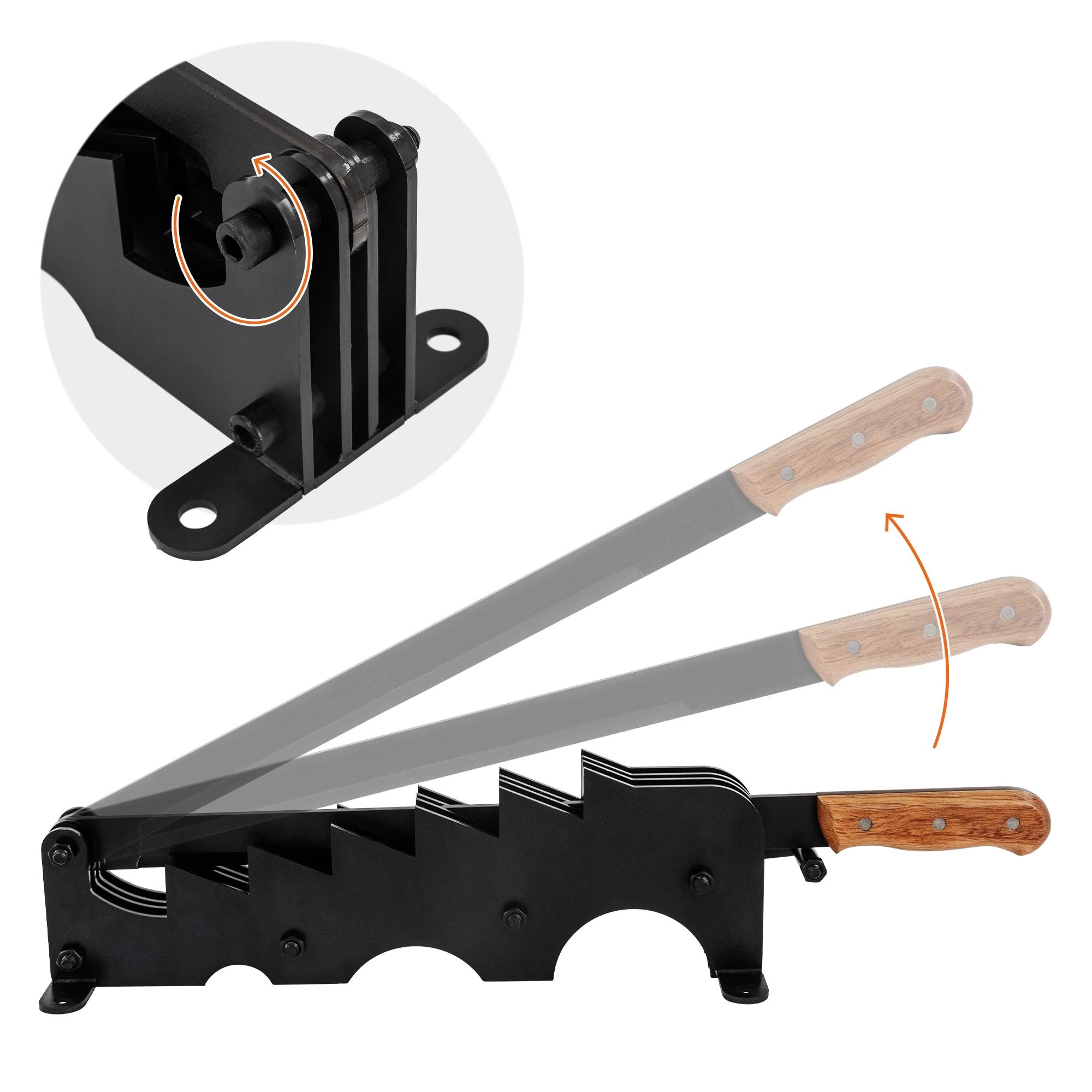 Couteau à copeaux fendeur de bûches fendeuse à main bois noir avec poignée - Image 5