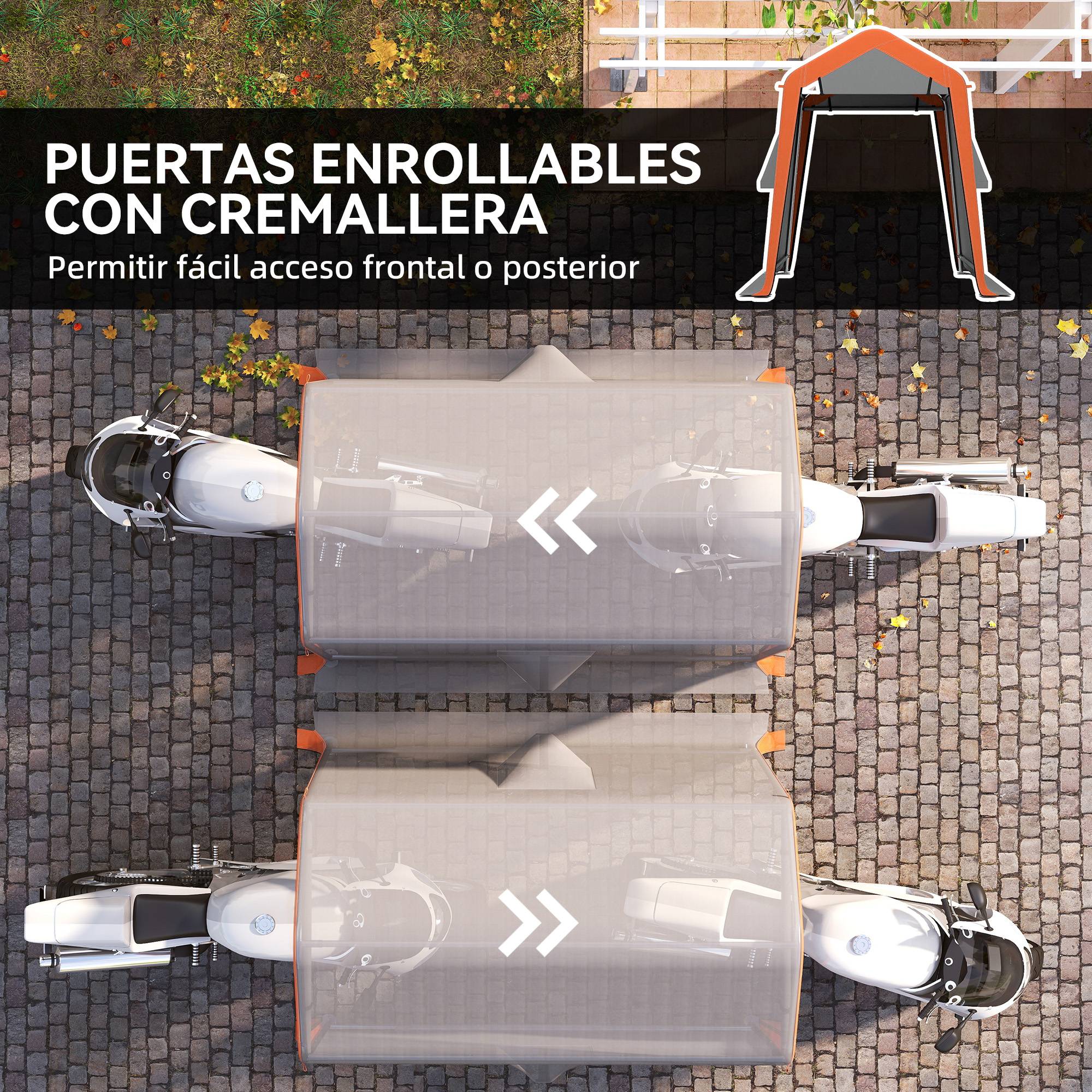 ComfortXL - Garage Portable Métal Galvanisé pour Moto et Vélo Étanche 2,4x1,8 m Gris Clair - ComfortXL Outdoor Living - Image 8