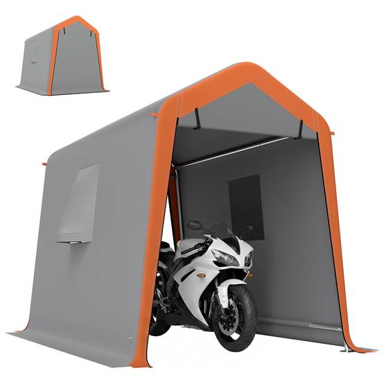 ComfortXL - Garage Portable Métal Galvanisé pour Moto et Vélo Étanche 2,4x1,8 m Gris Clair - ComfortXL Outdoor Living - Image 1