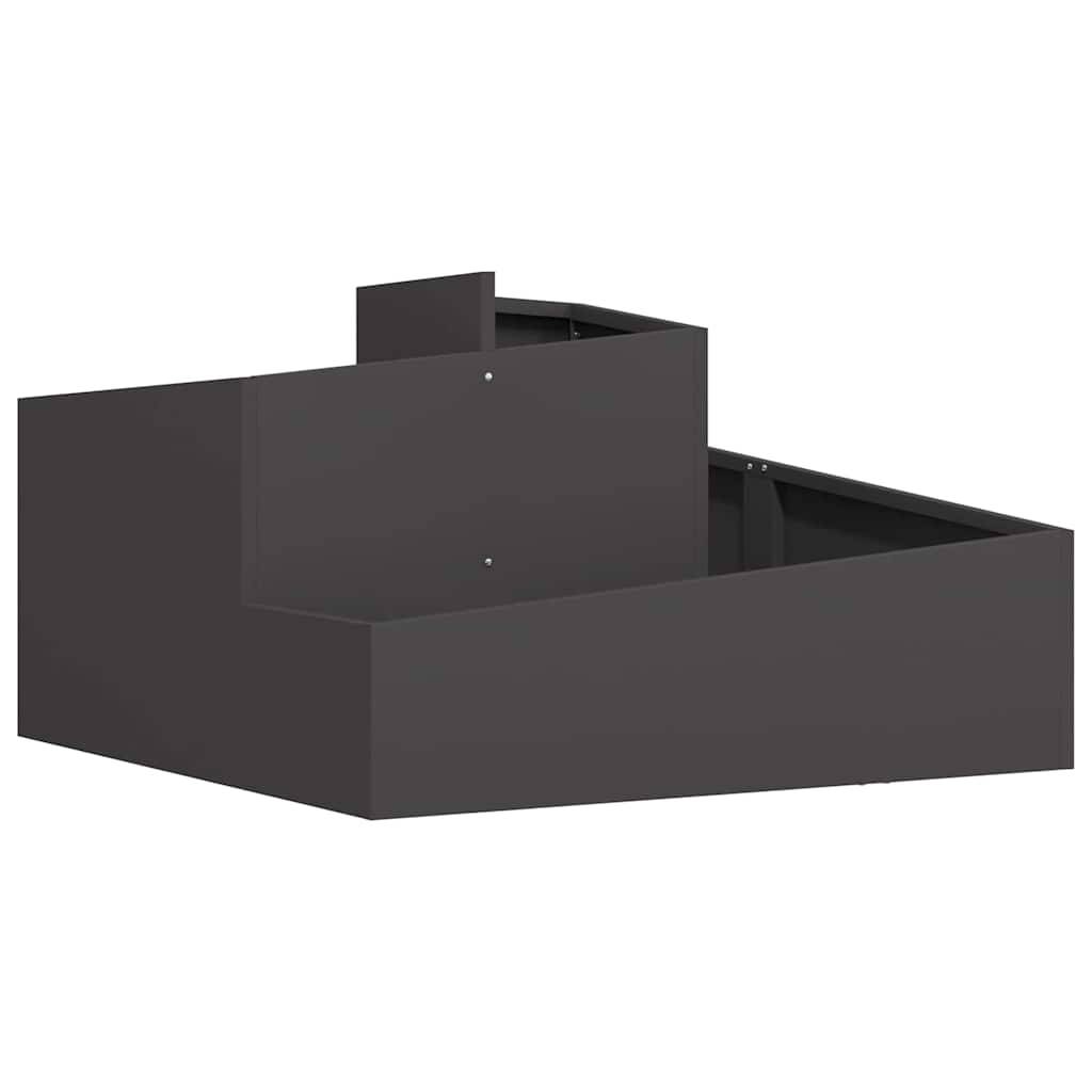 ComfortXL - Grand cache-pot carré en acier pour extérieur Noir 80x80 cm – ComfortXL Outdoor Living - Image 2