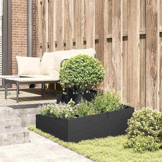 ComfortXL - Grand cache-pot carré en acier pour extérieur Noir 80x80 cm – ComfortXL Outdoor Living - Image 4