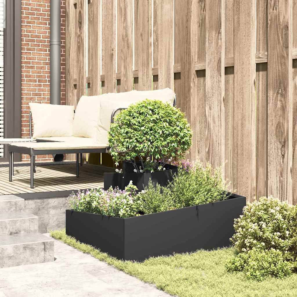 ComfortXL - Grand cache-pot carré en acier pour extérieur Noir 80x80 cm – ComfortXL Outdoor Living - Image 4