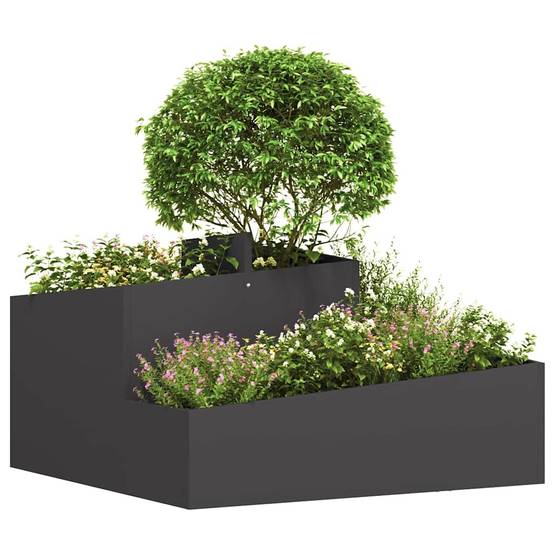 ComfortXL - Grand cache-pot carré en acier pour extérieur Noir 80x80 cm – ComfortXL Outdoor Living - Image 3