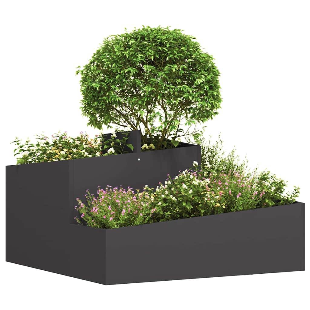 ComfortXL - Grand cache-pot carré en acier pour extérieur Noir 80x80 cm – ComfortXL Outdoor Living - Image 3