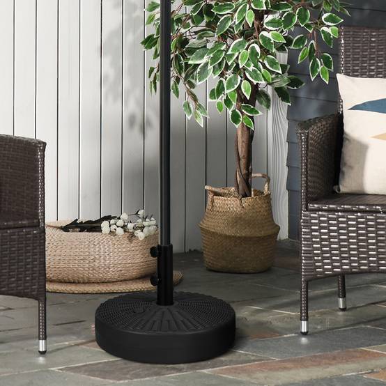Pied parasol rond HDPE extérieur base à lester eau sable design rotin ...
