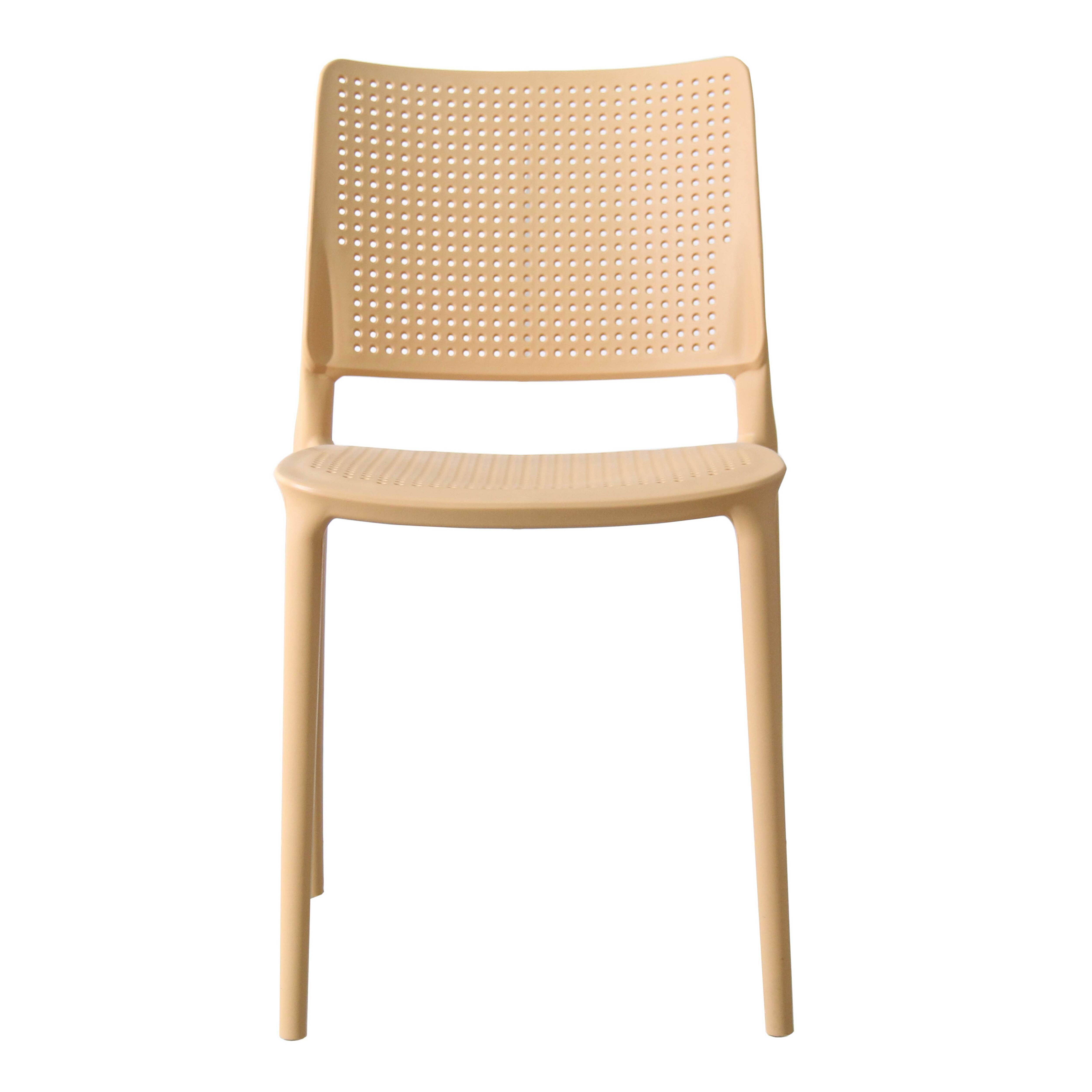 Oviala - Lot de 4 chaises de terrasse jaune clair en plastique Riga - Oviala - Image 6