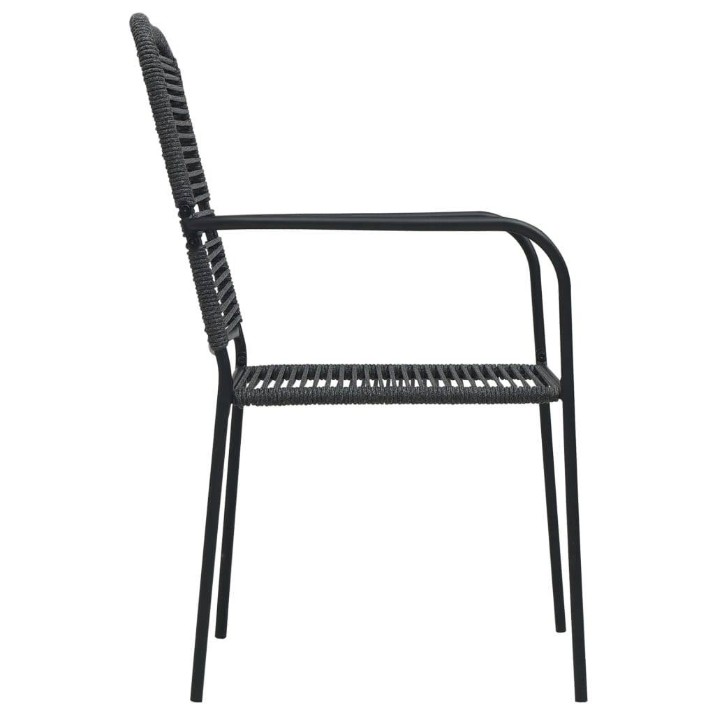 Vidaxl - Ensemble à manger d'extérieur 9pcs Corde en coton et acier Noir vidaXL 48571 - Image 8