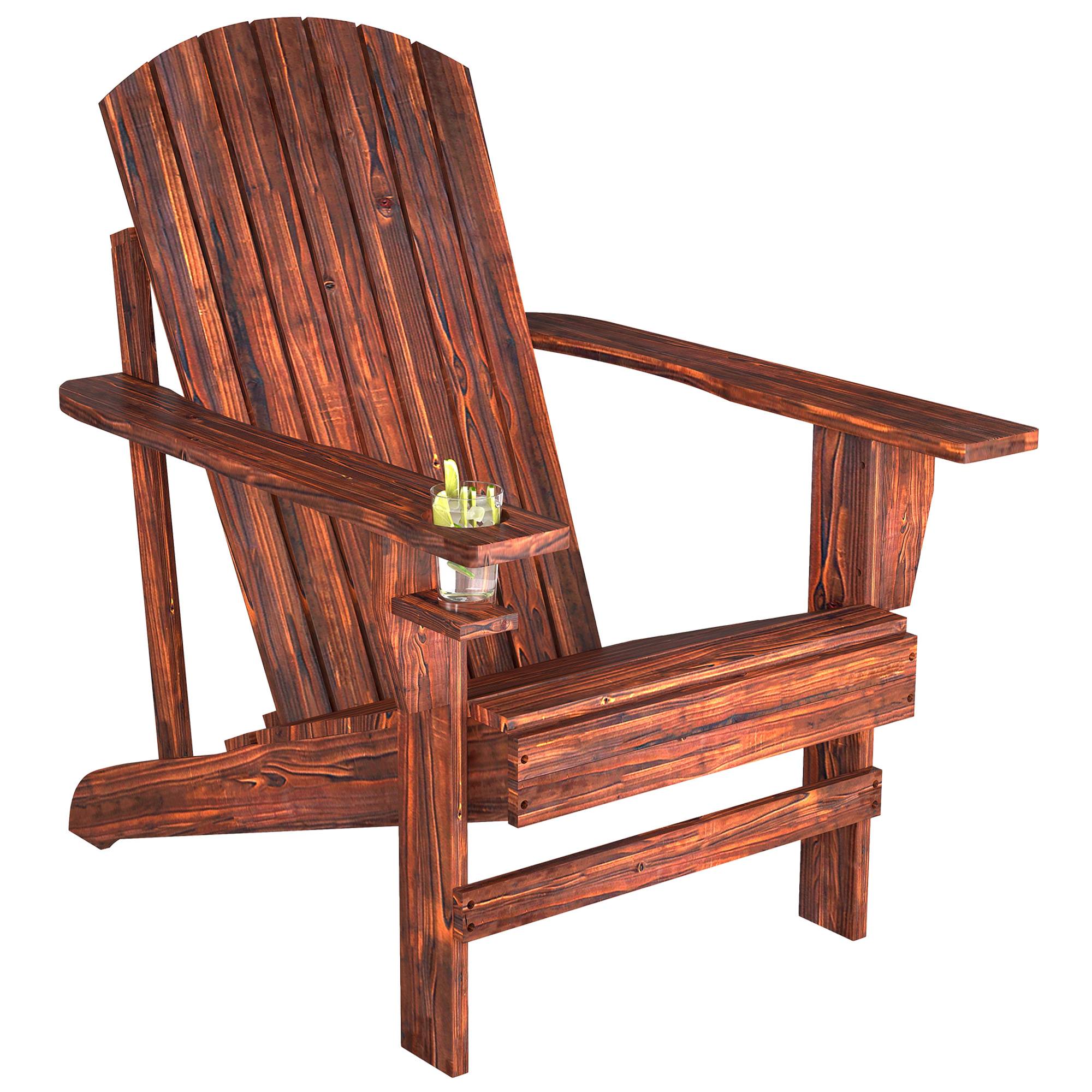 ComfortXL - Fauteuil Adirondack bois sapin terrasse Dossier haut et porte-gobelet 72x95x93cm Marron - ComfortXL Outdoor Living - Image 2