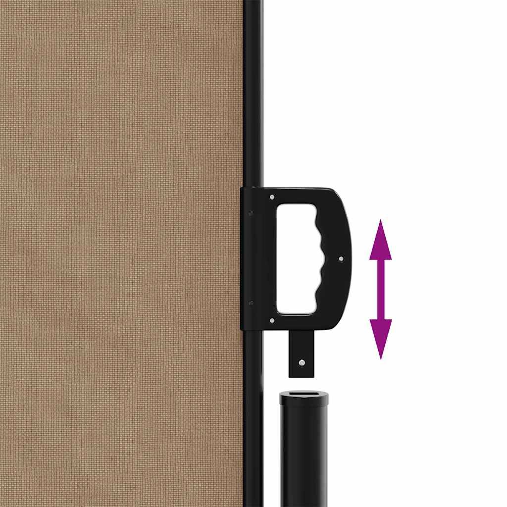 Store latéral rétractable polyester taupe 160 x 600 cm - PANGIVO - Image 6