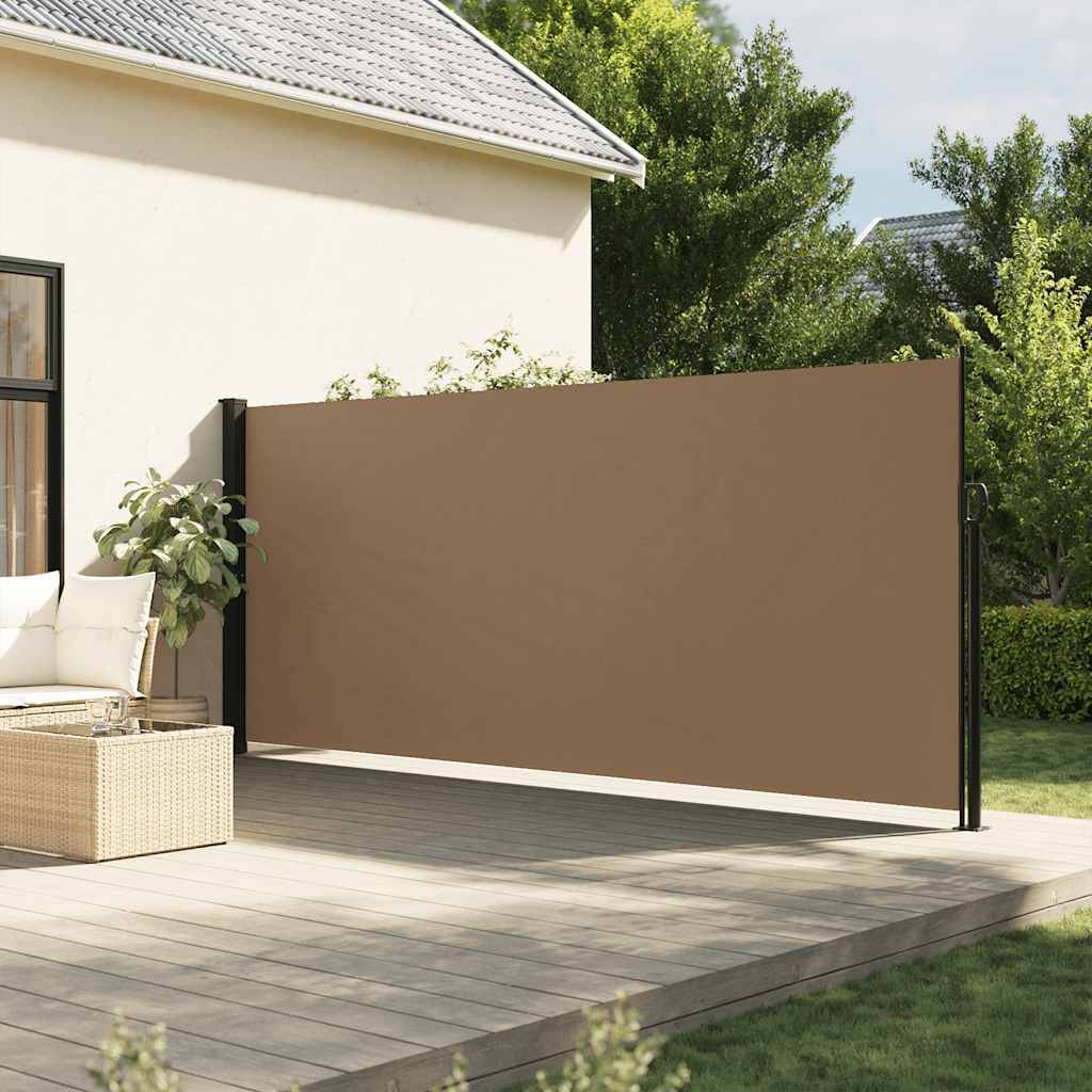 Store latéral rétractable polyester taupe 160 x 600 cm - PANGIVO - Image 1
