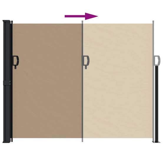 Store latéral rétractable polyester taupe 160 x 600 cm - PANGIVO - Image 5