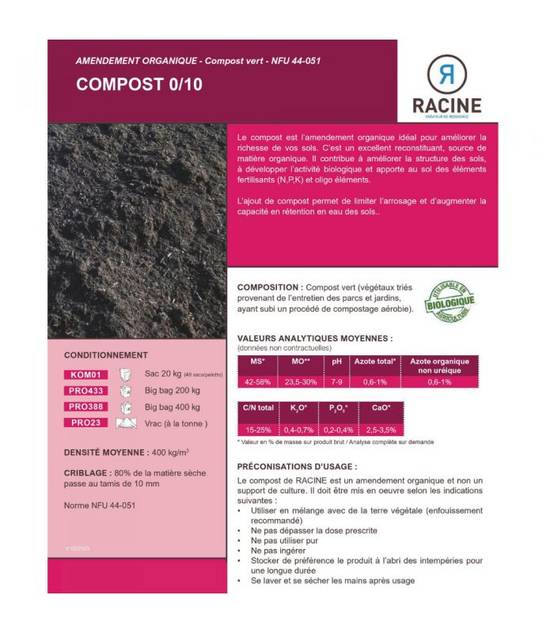 Amendement organique compost vert PRO, Big bag 200 kg - PRO433-BB200 - Image 3