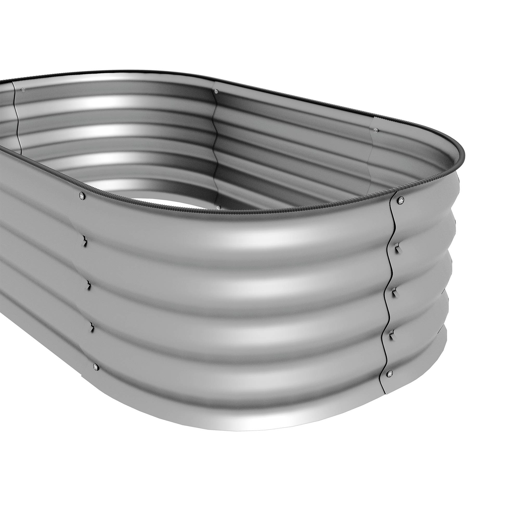 Potager surélevé modulaire fond ouvert 105 x 62 x 30 cm argent bac potager jardin extérieur - Image 10