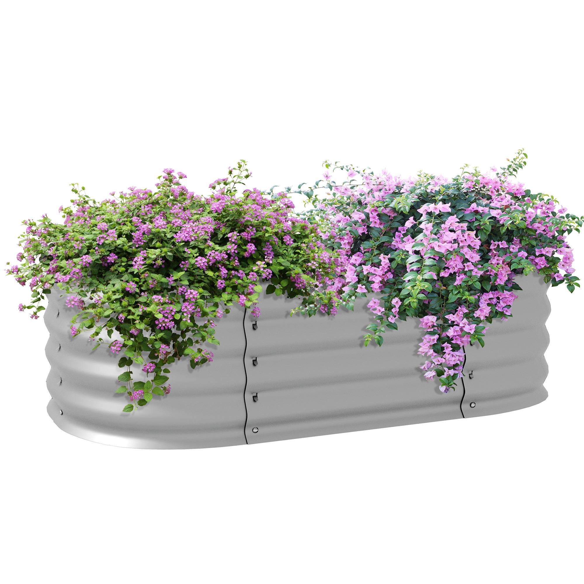 Potager surélevé modulaire fond ouvert 105 x 62 x 30 cm argent bac potager jardin extérieur - Image 1