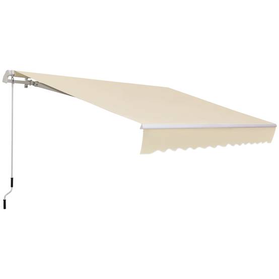Store banne Manuel rétractable Angle Réglable Aluminium Polyester imperméabilisé 3,5L x 2,5l m Beige - Image 2