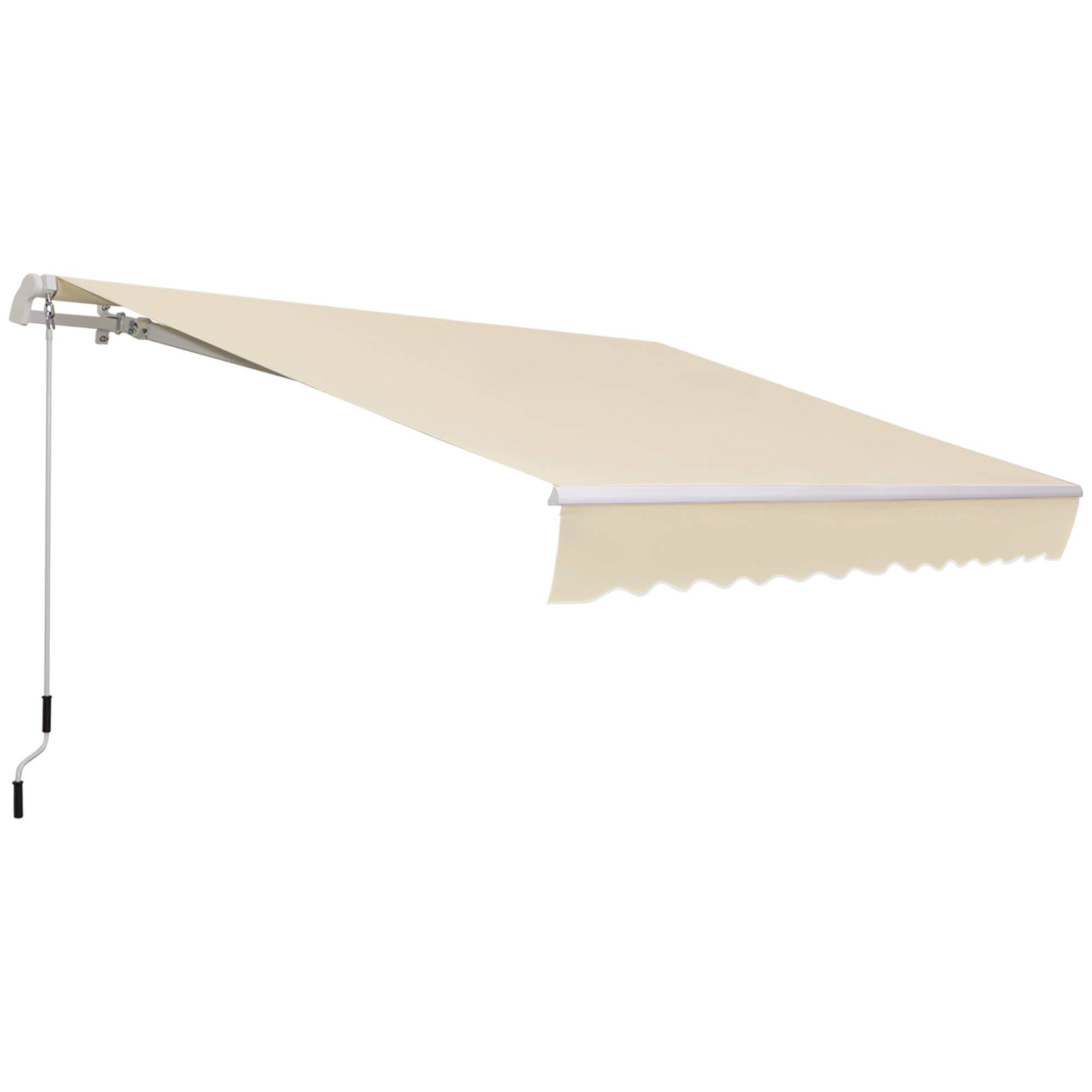 Store banne Manuel rétractable Angle Réglable Aluminium Polyester imperméabilisé 3,5L x 2,5l m Beige - Image 2