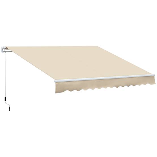 Store banne Manuel rétractable Angle Réglable Aluminium Polyester imperméabilisé 3,5L x 2,5l m Beige - Image 1