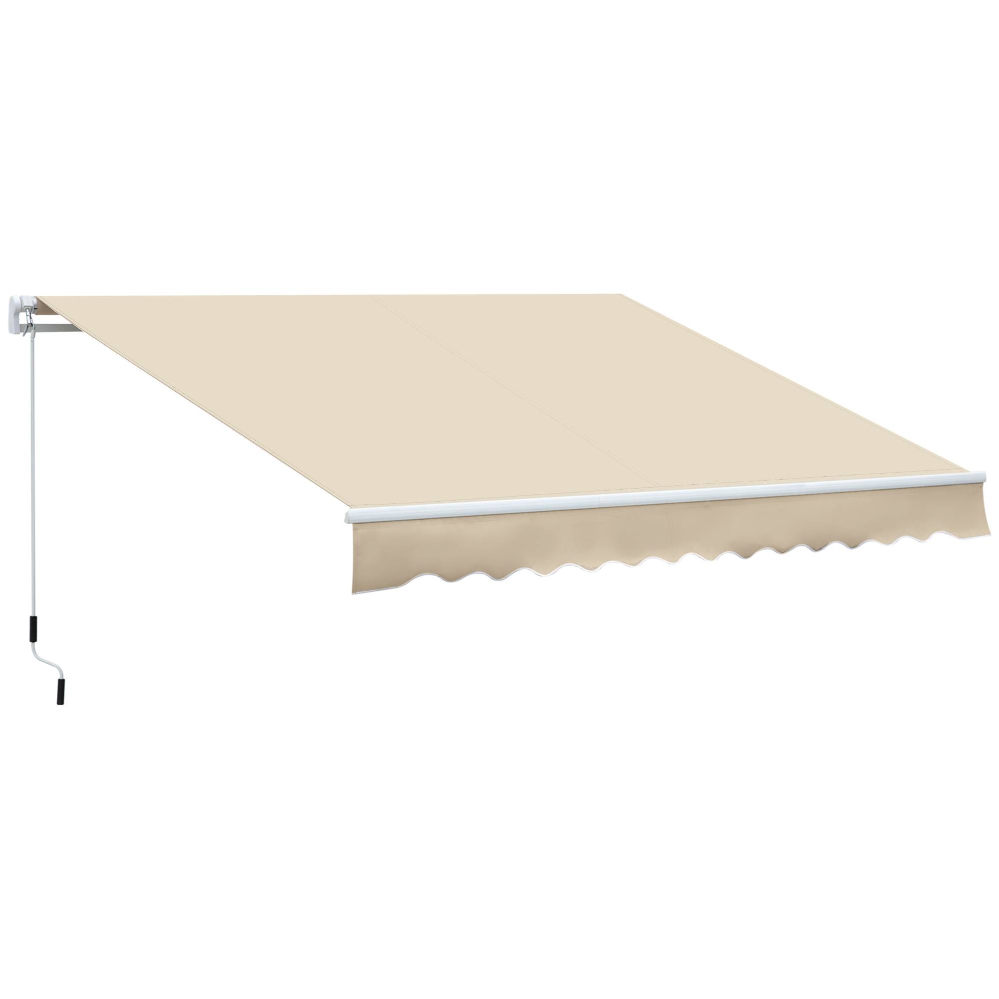 Store banne Manuel rétractable Angle Réglable Aluminium Polyester imperméabilisé 3,5L x 2,5l m Beige - Image 1