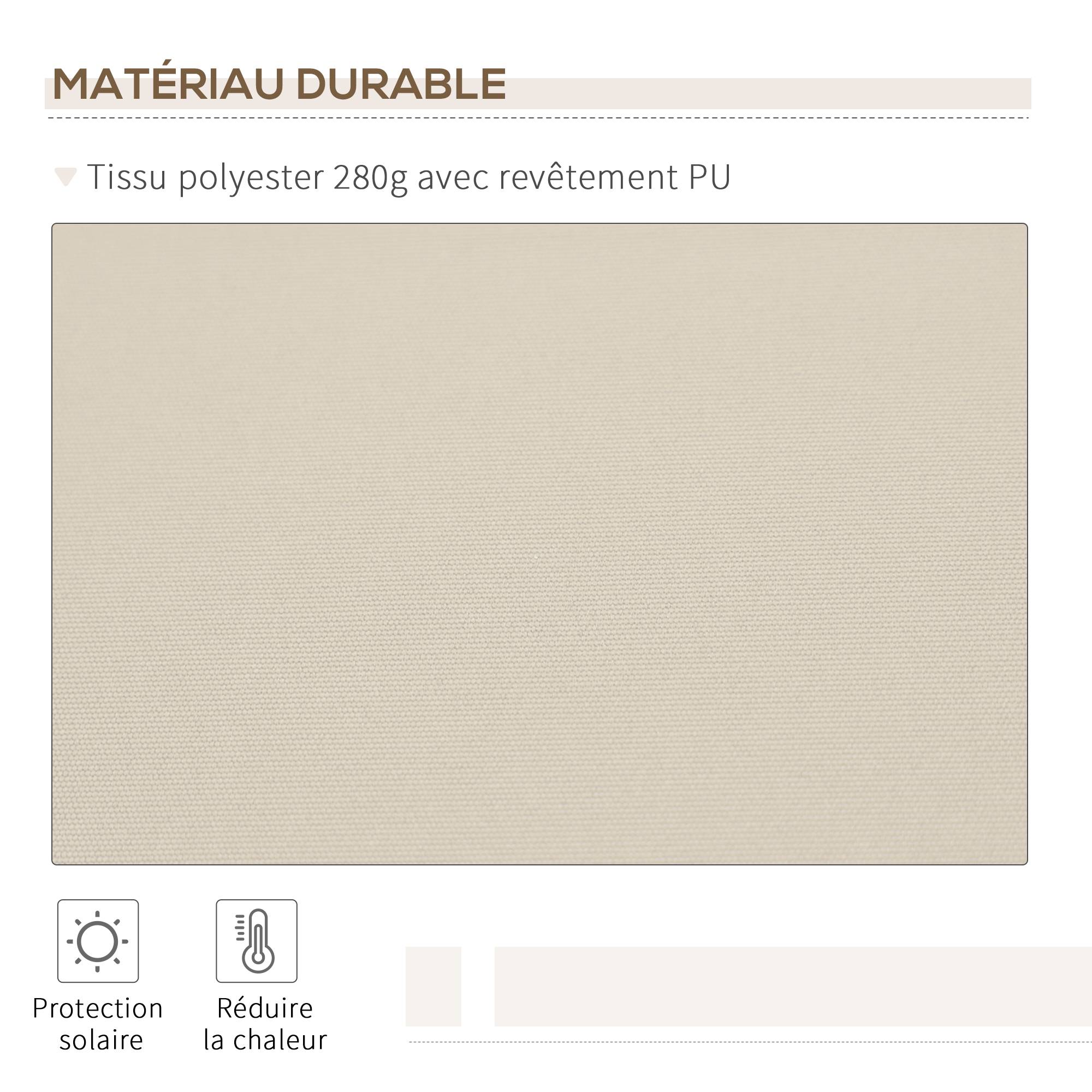 Store banne Manuel rétractable Angle Réglable Aluminium Polyester imperméabilisé 3,5L x 2,5l m Beige - Image 6