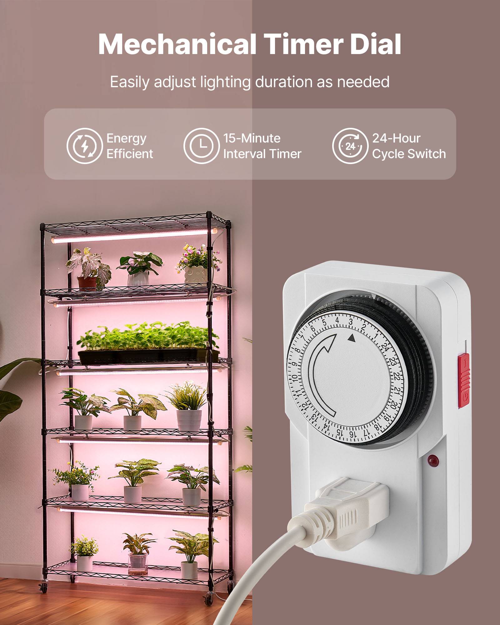 Vevor - VEVOR Support plantes intérieur 6 niveaux 180 cm, LED 150 W spectre complet 3800K, minuterie 24 h, roulettes pivotantes, étagères réglables. - Image 4