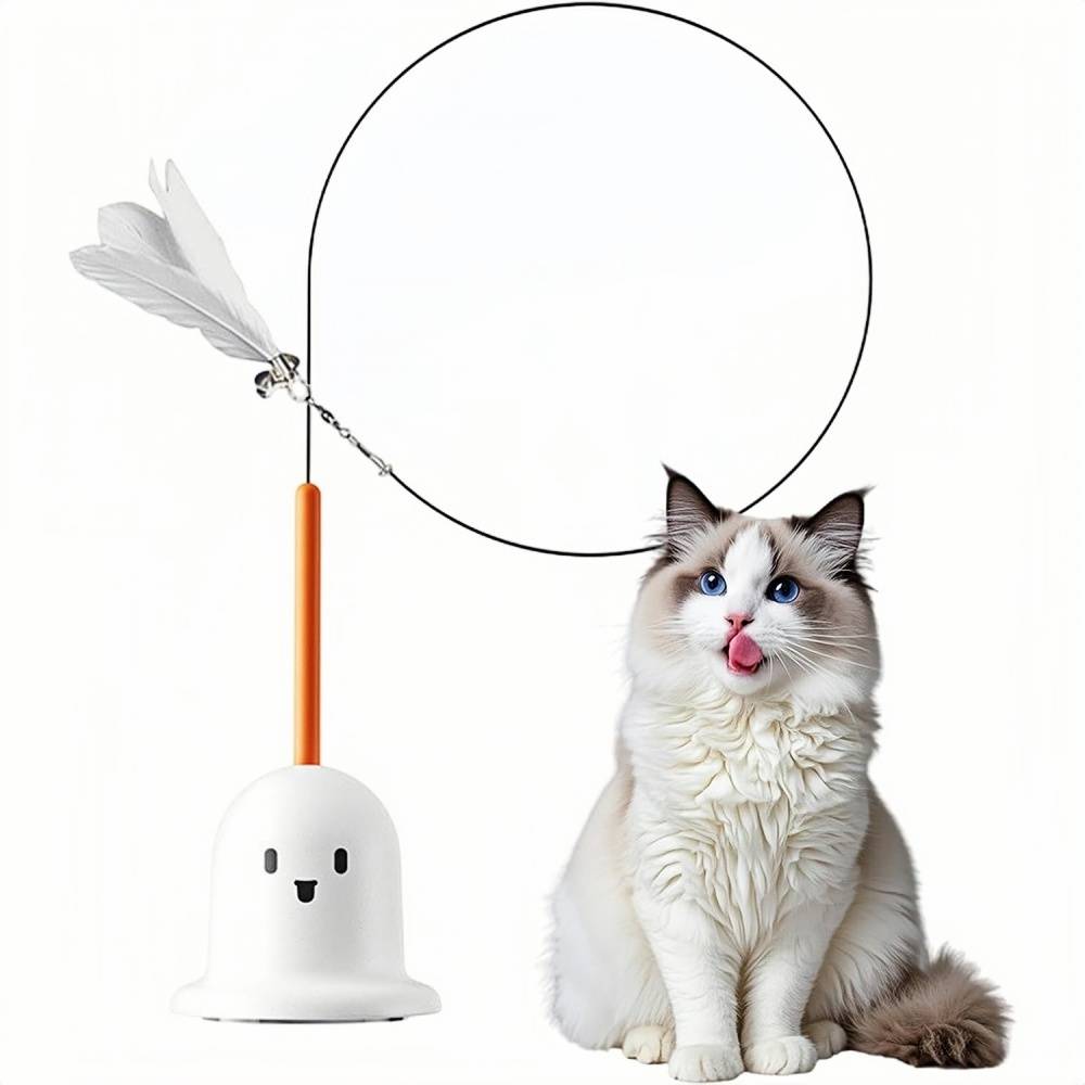 Jouets à Plumes Pour Chats Adsorption Rotative Antidérápant, Surfaces Lisses Blancs - Lytech - Image 1