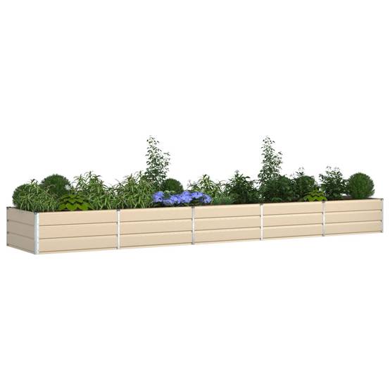 Très Grand Bac à Fleurs Acier Galvanisé 480x100x45 cm Ivoire - ComfortXL Outdoor Living - Image 3