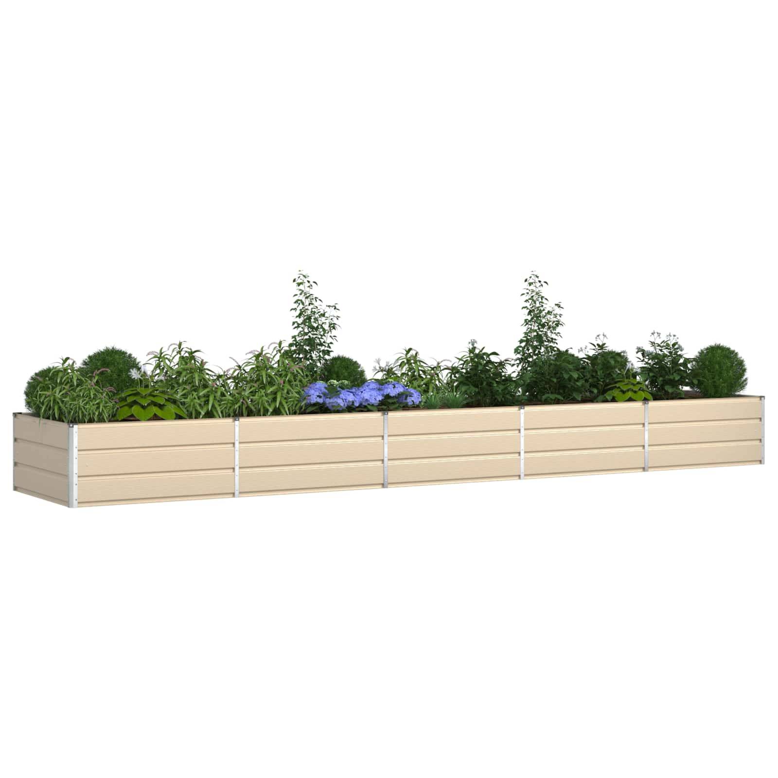 Très Grand Bac à Fleurs Acier Galvanisé 480x100x45 cm Ivoire - ComfortXL Outdoor Living - Image 3