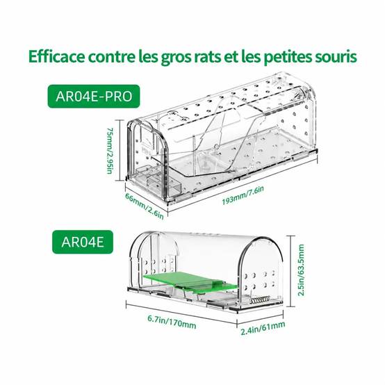 Lot de 2 cages à souris en plastique résistantes avec aération - Image 6