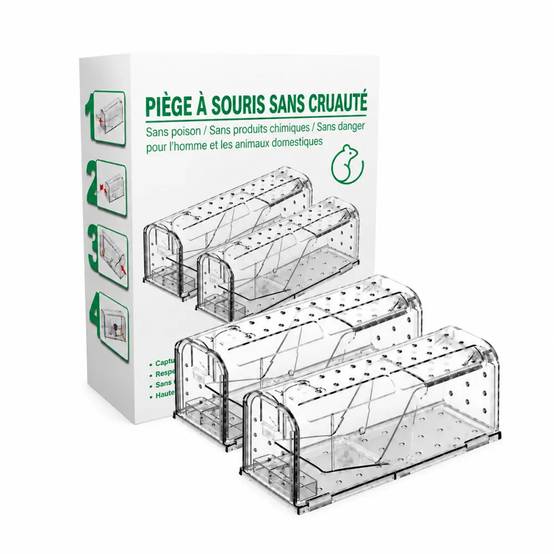 Lot de 2 cages à souris en plastique résistantes avec aération - Image 5