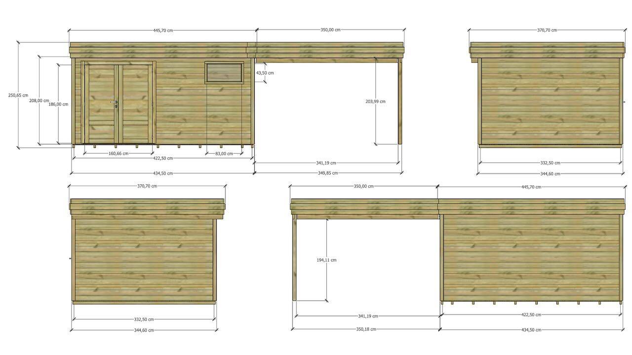 Sans Marque - ABRI DE JARDIN bois  autoclave 27mm - 7,84x3,44m / 27m2 - Bac acier - Plancher bois - Image 4