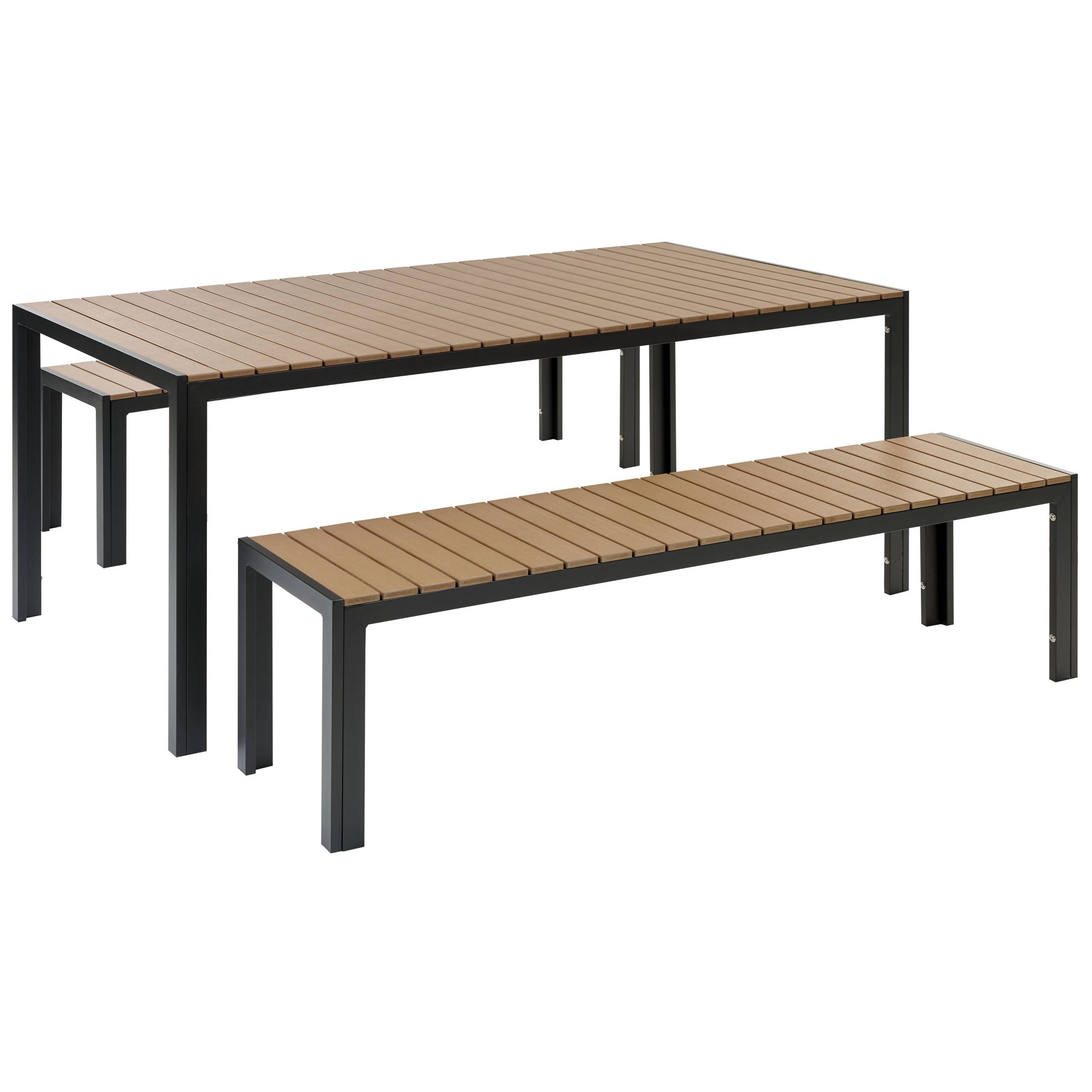 Beliani - Set de salle à manger, 6 Personnes Bois synthétique Marron/noir NARDO - 180x90x75- Beliani - Image 2