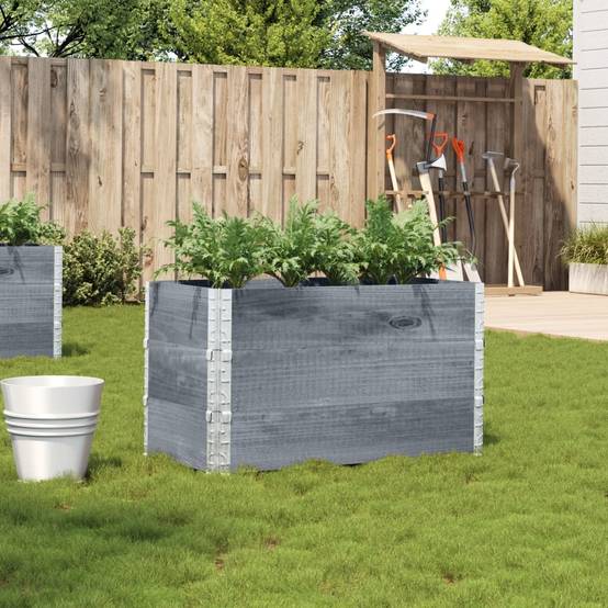 Jardinière bois de pin gris 100 x 50 x 60.5 cm - PANGIVO - Image 1