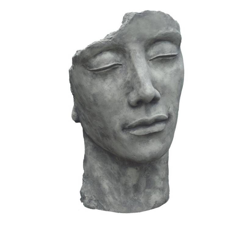 Statue visage homme extérieur petit format - Gris beton 53 cm - Jardinex - Image 1