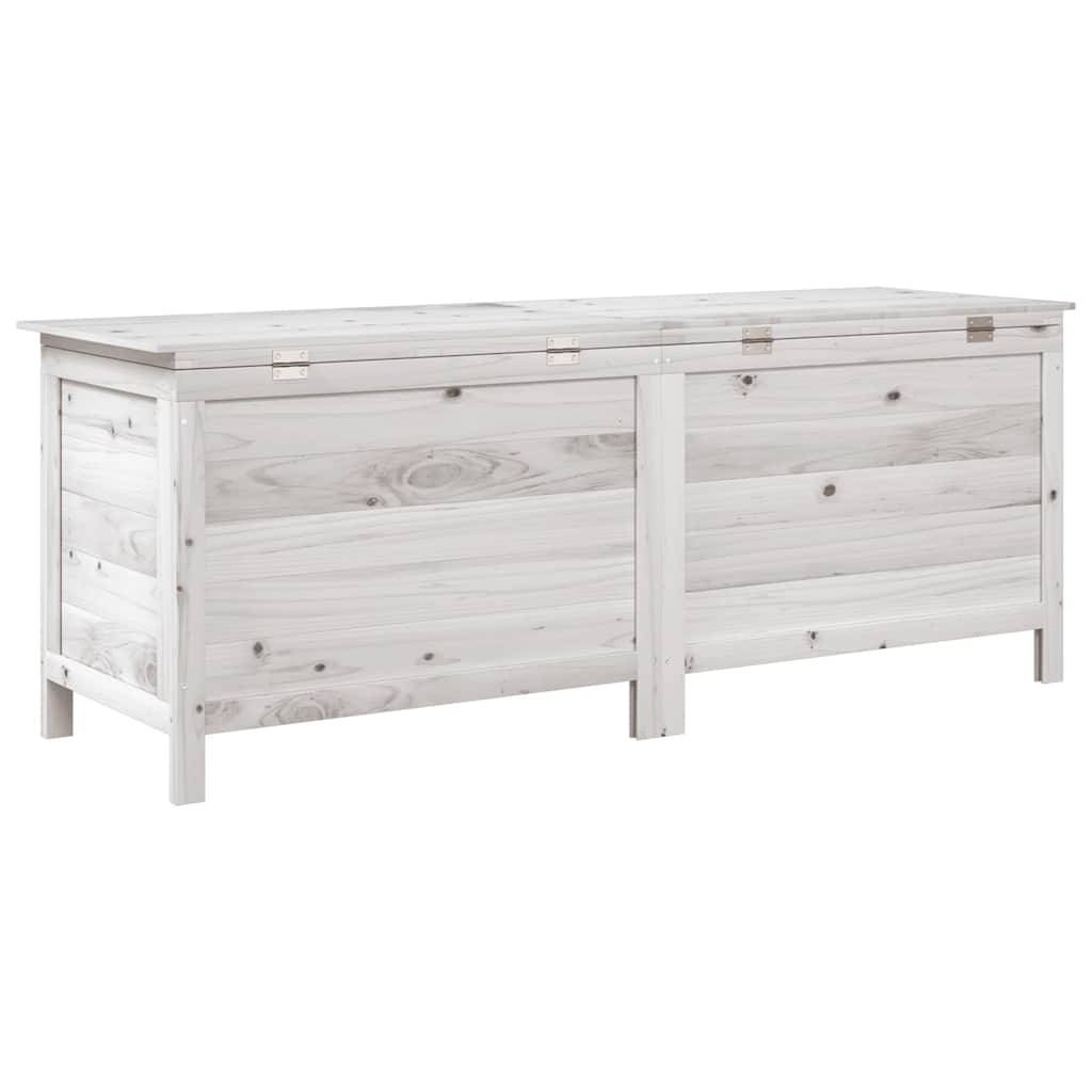 Boîte de rangement jardin bois massif sapin blanc 150 x 50 x 56.5 cm - PANGIVO - Image 6