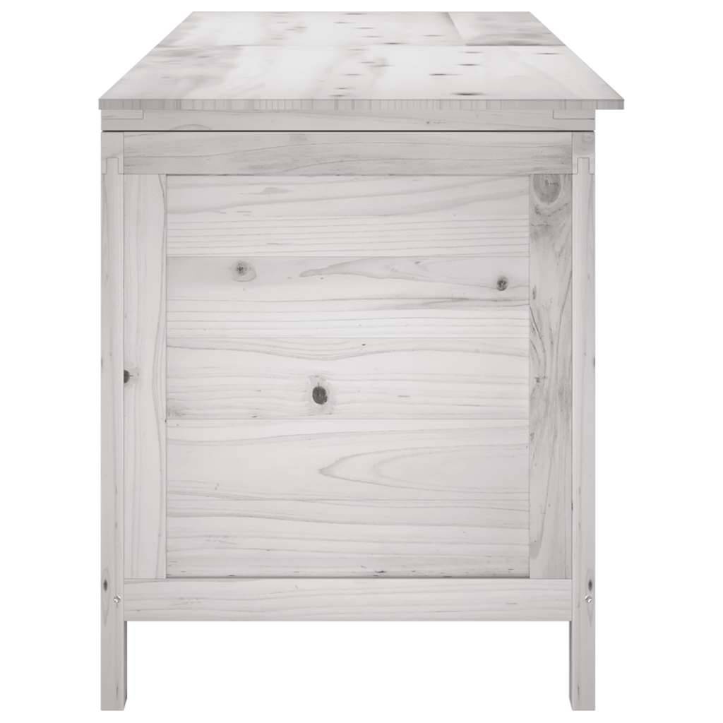 Boîte de rangement jardin bois massif sapin blanc 150 x 50 x 56.5 cm - PANGIVO - Image 5